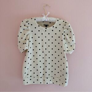 Cream + black polka dot blouse who what wear